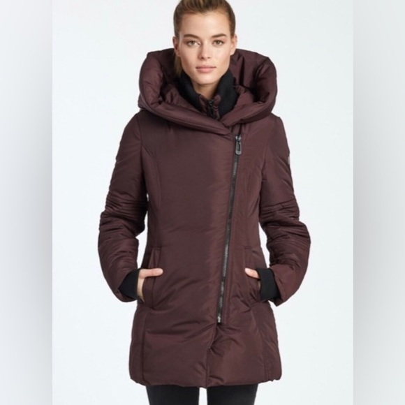 Noize wine red vegan Winter Coat with Hood - Picture 2 of 8